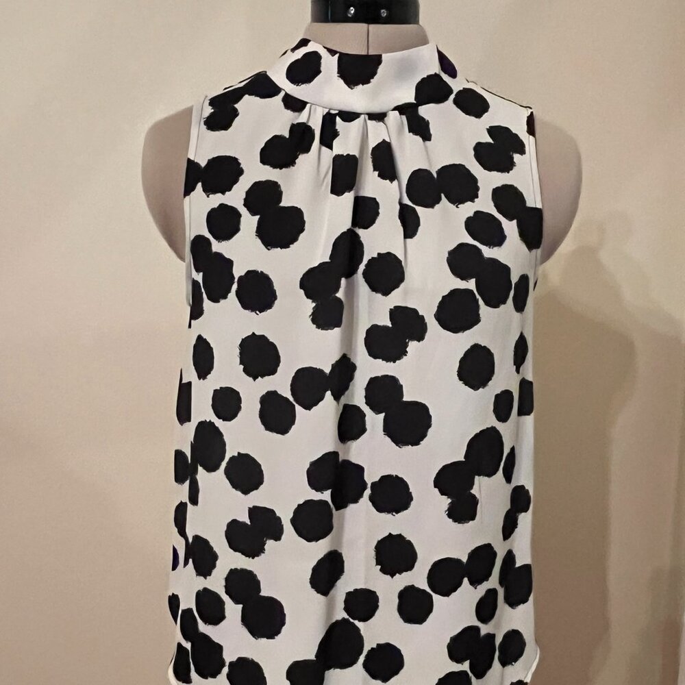 Black & White Polka Dot Sleeveless Blouse